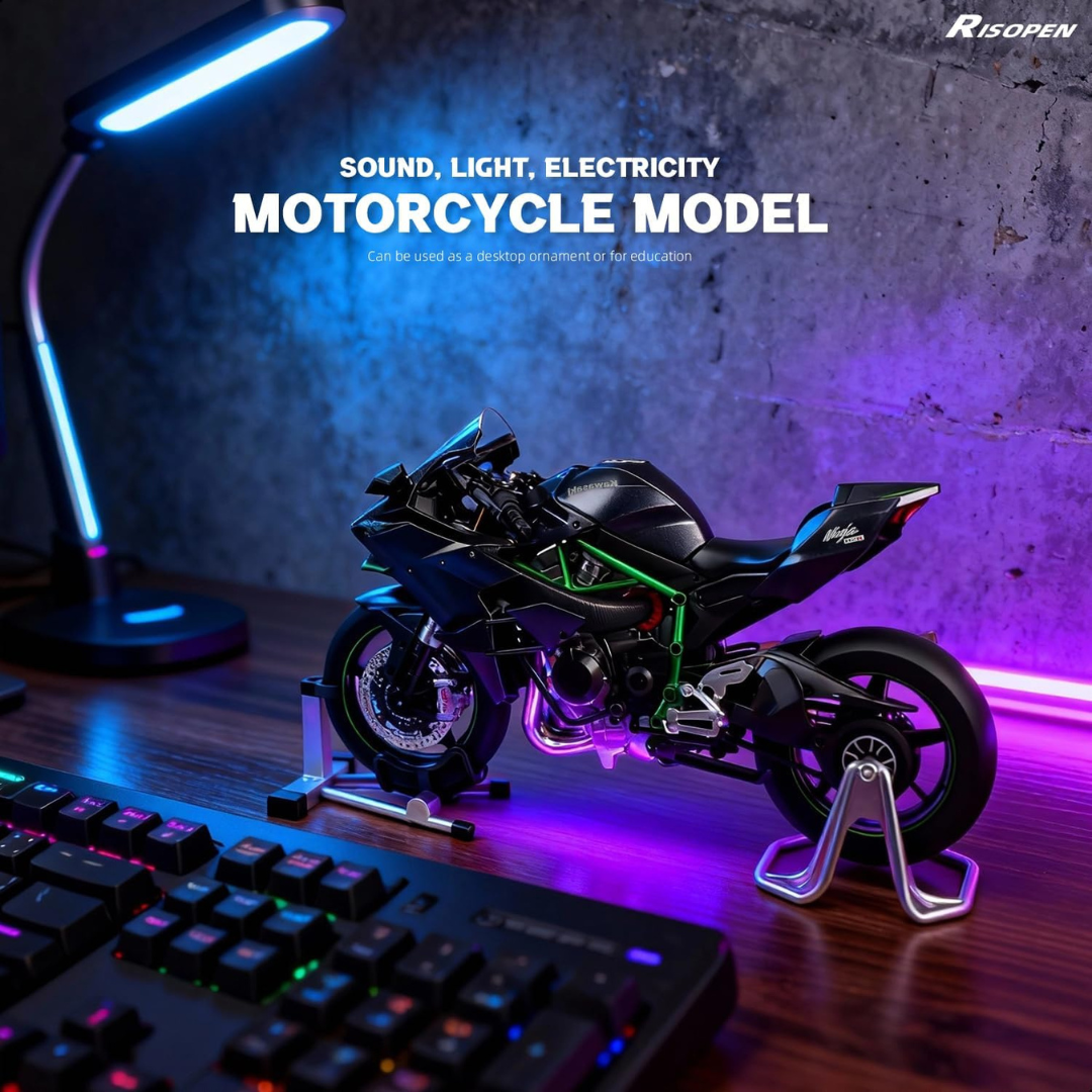 "Kawasaki Ninja H2R with smoke effect"